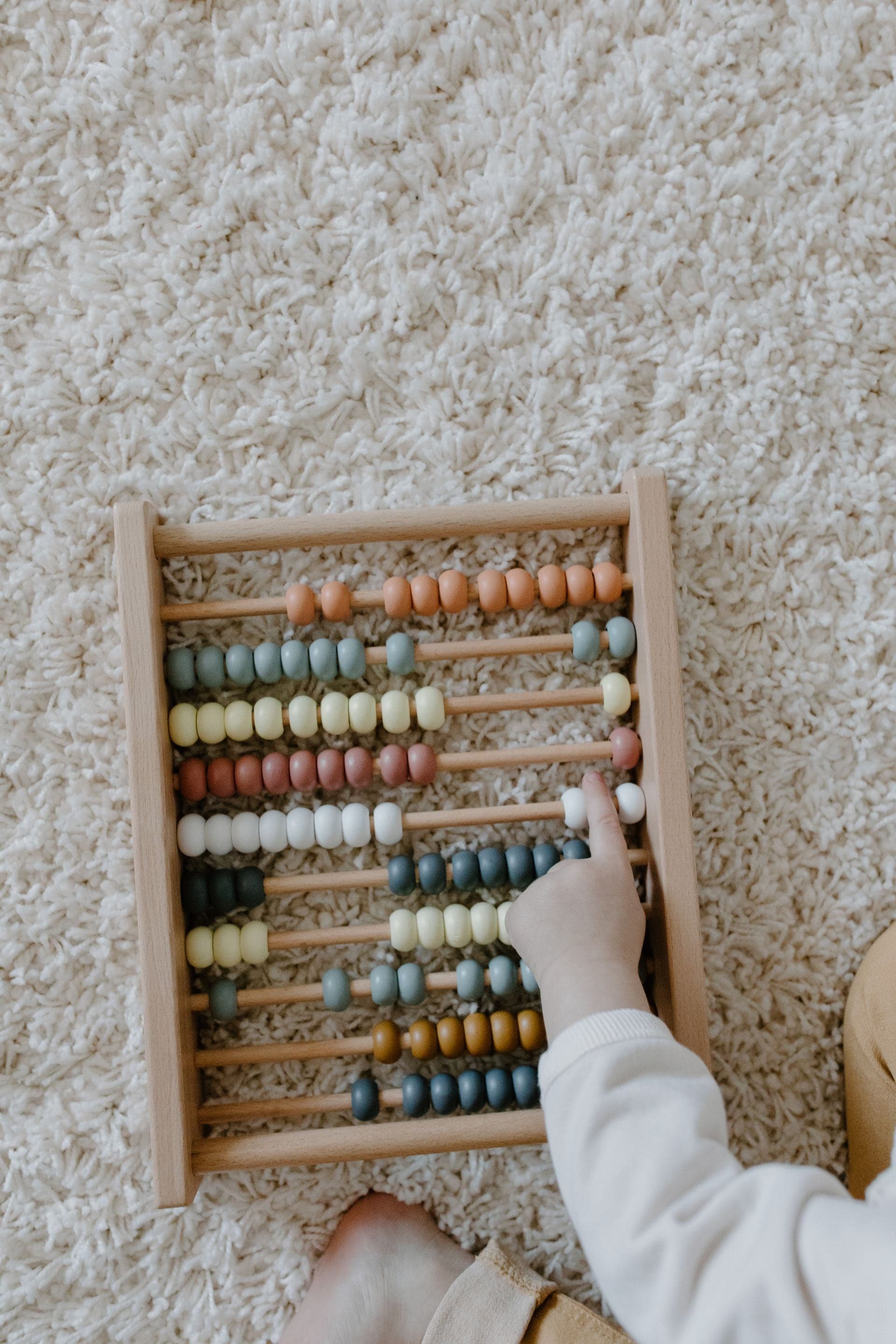 Child using an abacus
